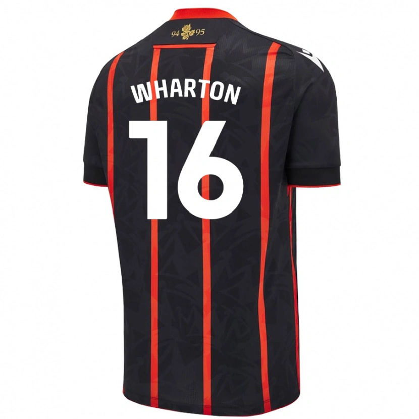 Danxen Niño Camiseta Scott Wharton #16 Negro Rojo 2ª Equipación 2024/25 La Camisa