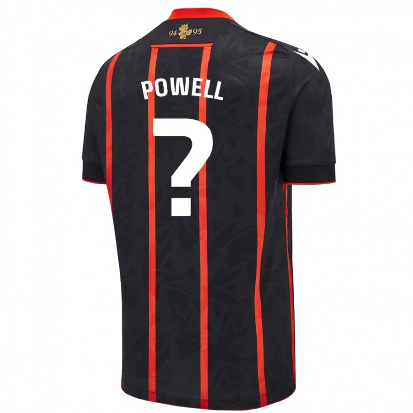 Danxen Niño Camiseta Brandon Powell #0 Negro Rojo 2ª Equipación 2024/25 La Camisa