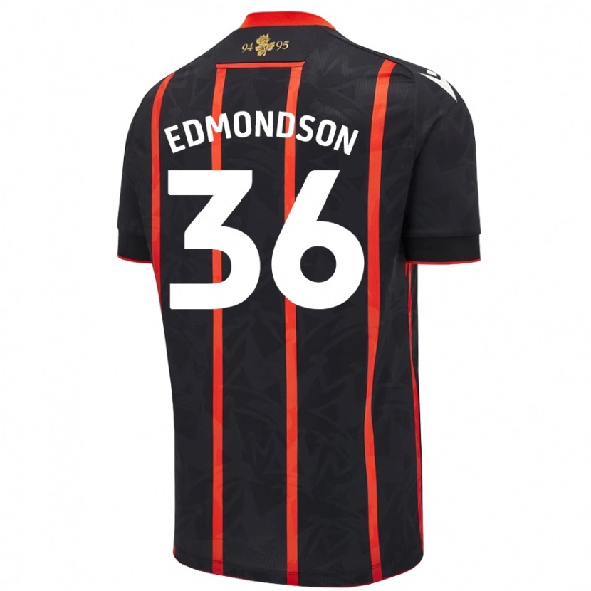 Danxen Niño Camiseta James Edmondson #36 Negro Rojo 2ª Equipación 2024/25 La Camisa