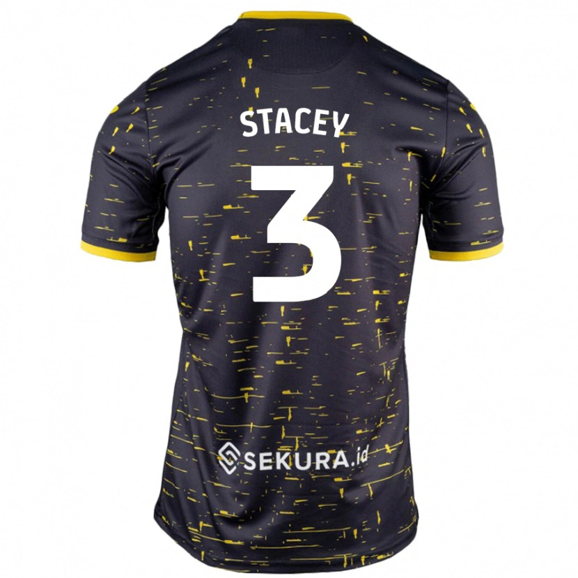 Danxen Niño Camiseta Jack Stacey #3 Negro Amarillo 2ª Equipación 2024/25 La Camisa