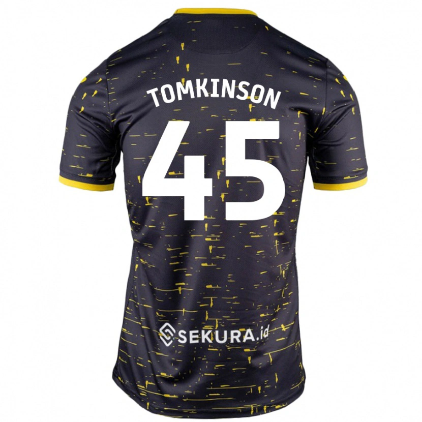 Danxen Niño Camiseta Jonathan Tomkinson #45 Negro Amarillo 2ª Equipación 2024/25 La Camisa