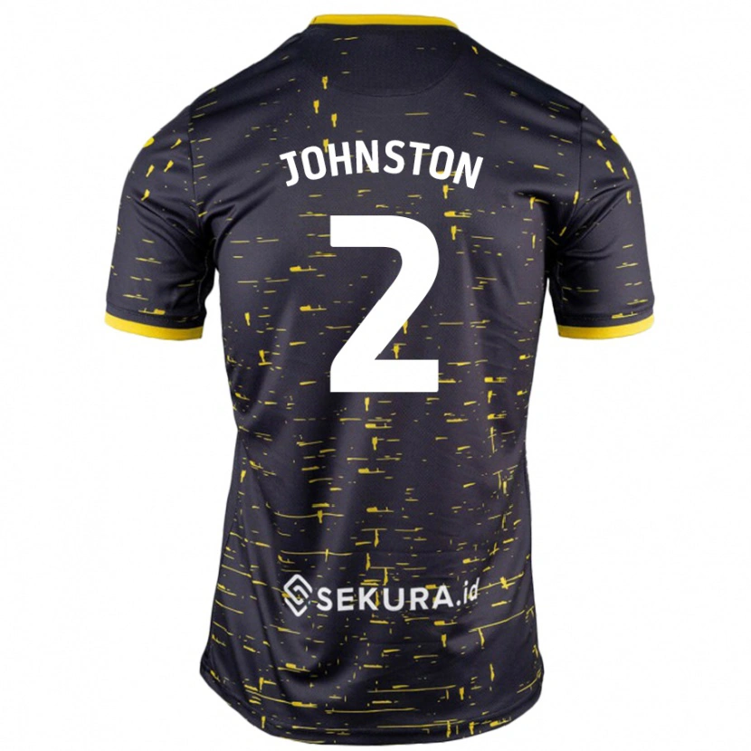 Danxen Niño Camiseta Chardonnay Johnston #2 Negro Amarillo 2ª Equipación 2024/25 La Camisa