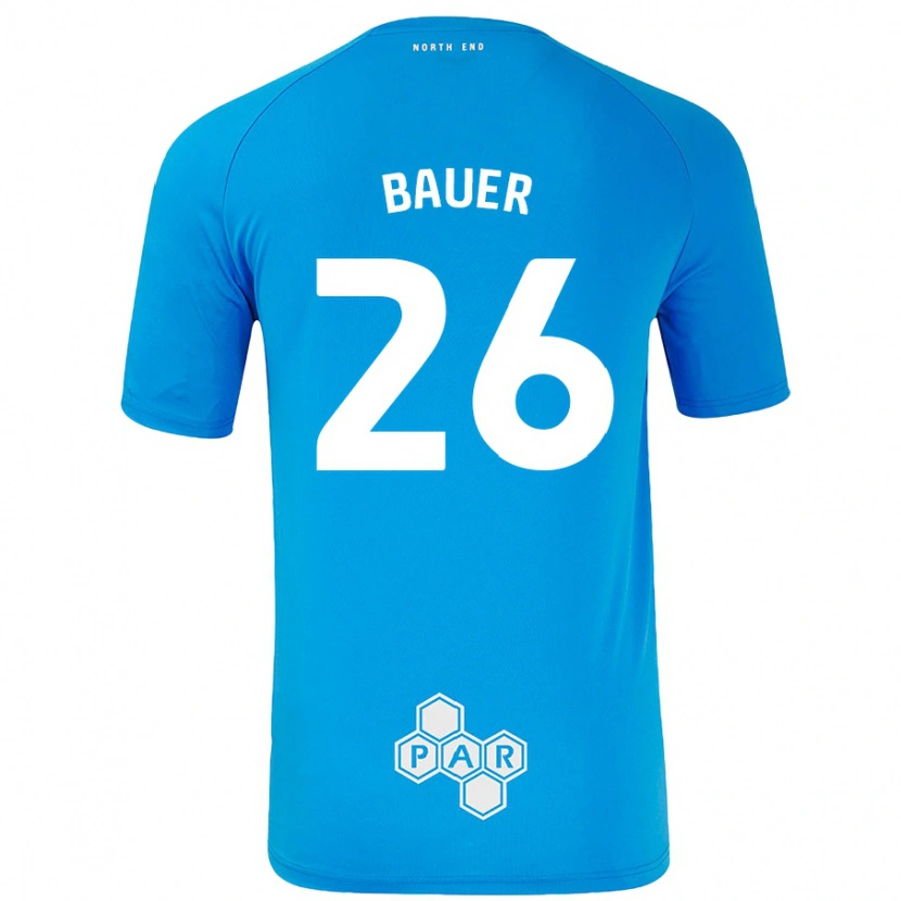 Danxen Niño Camiseta Patrick Bauer #26 Azul Cielo 2ª Equipación 2024/25 La Camisa
