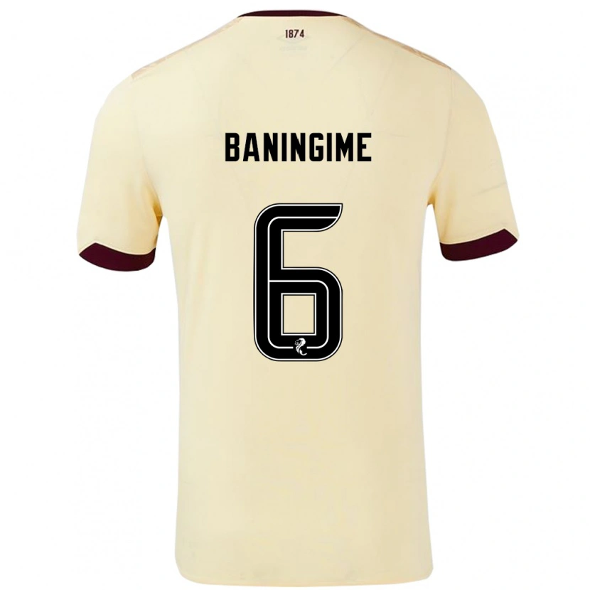 Danxen Niño Camiseta Beni Baningime #6 Crema Burdeos 2ª Equipación 2024/25 La Camisa