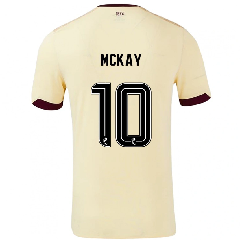 Danxen Niño Camiseta Barrie Mckay #10 Crema Burdeos 2ª Equipación 2024/25 La Camisa