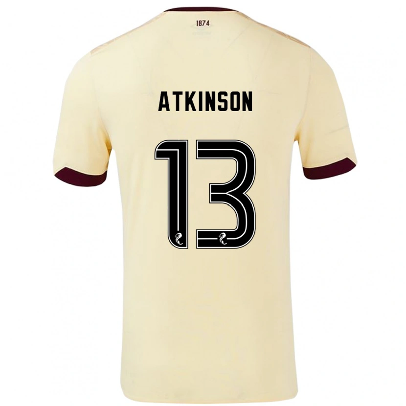 Danxen Niño Camiseta Nathaniel Atkinson #13 Crema Burdeos 2ª Equipación 2024/25 La Camisa