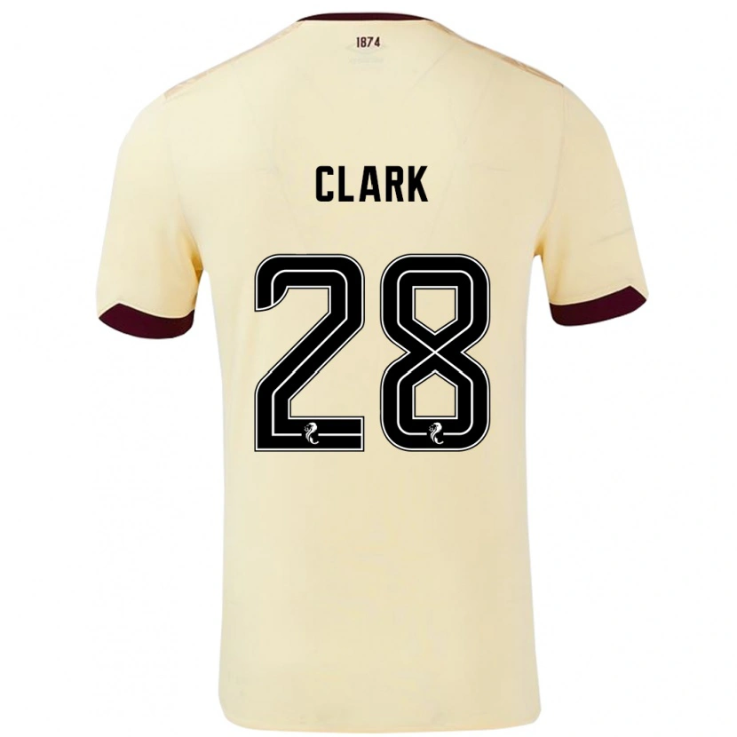 Danxen Niño Camiseta Zander Clark #28 Crema Burdeos 2ª Equipación 2024/25 La Camisa
