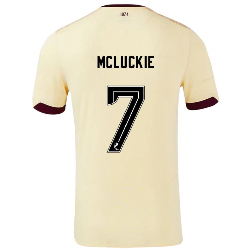 Danxen Niño Camiseta Bobby Mcluckie #7 Crema Burdeos 2ª Equipación 2024/25 La Camisa
