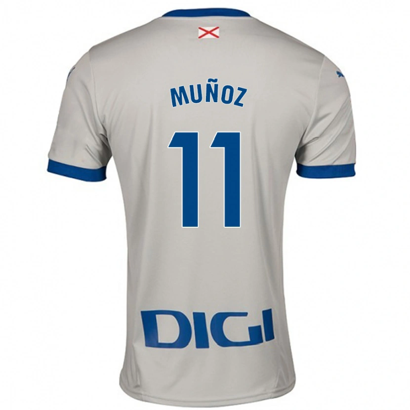 Danxen Niño Camiseta Egoitz Muñoz #11 Gris Claro 2ª Equipación 2024/25 La Camisa