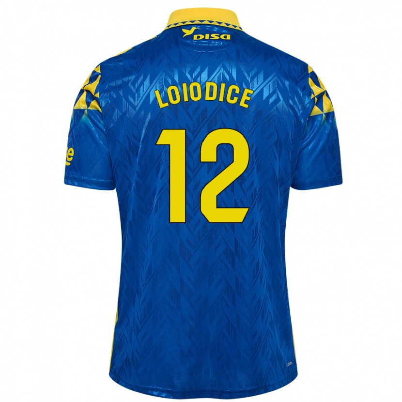 Danxen Niño Camiseta Enzo Loiodice #12 Azul Amarillo 2ª Equipación 2024/25 La Camisa