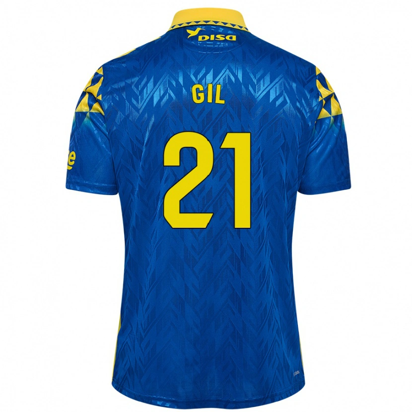 Danxen Niño Camiseta Iván Gil #21 Azul Amarillo 2ª Equipación 2024/25 La Camisa