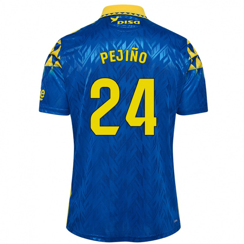 Danxen Niño Camiseta Pejiño #24 Azul Amarillo 2ª Equipación 2024/25 La Camisa
