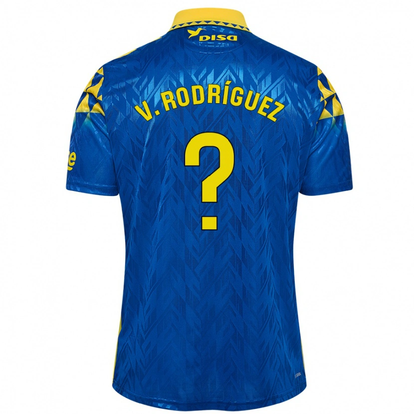 Danxen Niño Camiseta Carlos Vicente Rodríguez #0 Azul Amarillo 2ª Equipación 2024/25 La Camisa