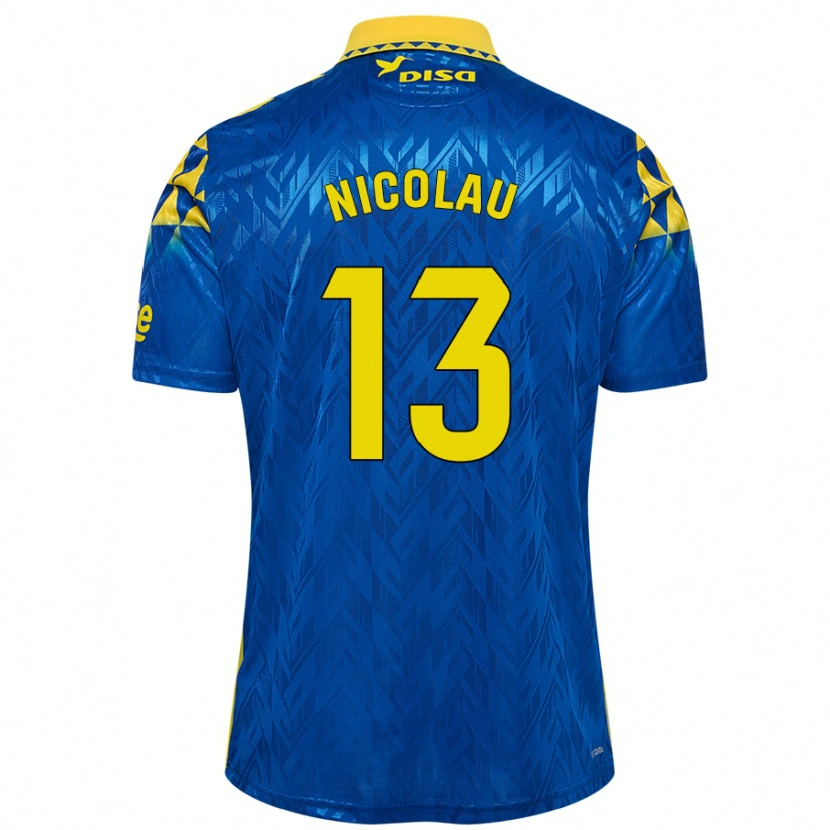 Danxen Niño Camiseta Nacho Nicolau #13 Azul Amarillo 2ª Equipación 2024/25 La Camisa