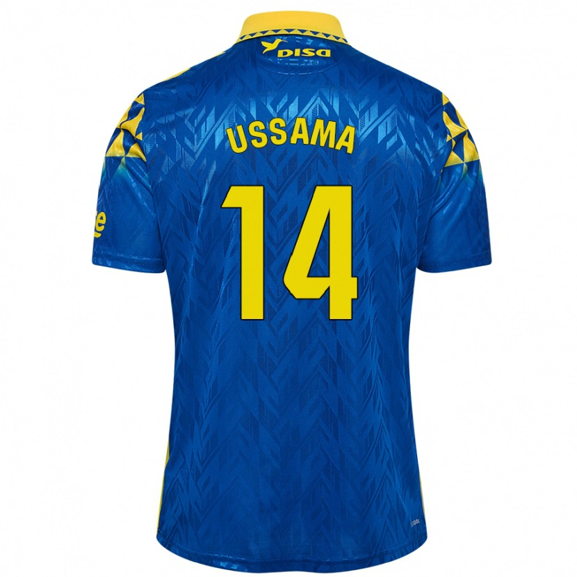 Danxen Niño Camiseta Ussama #14 Azul Amarillo 2ª Equipación 2024/25 La Camisa
