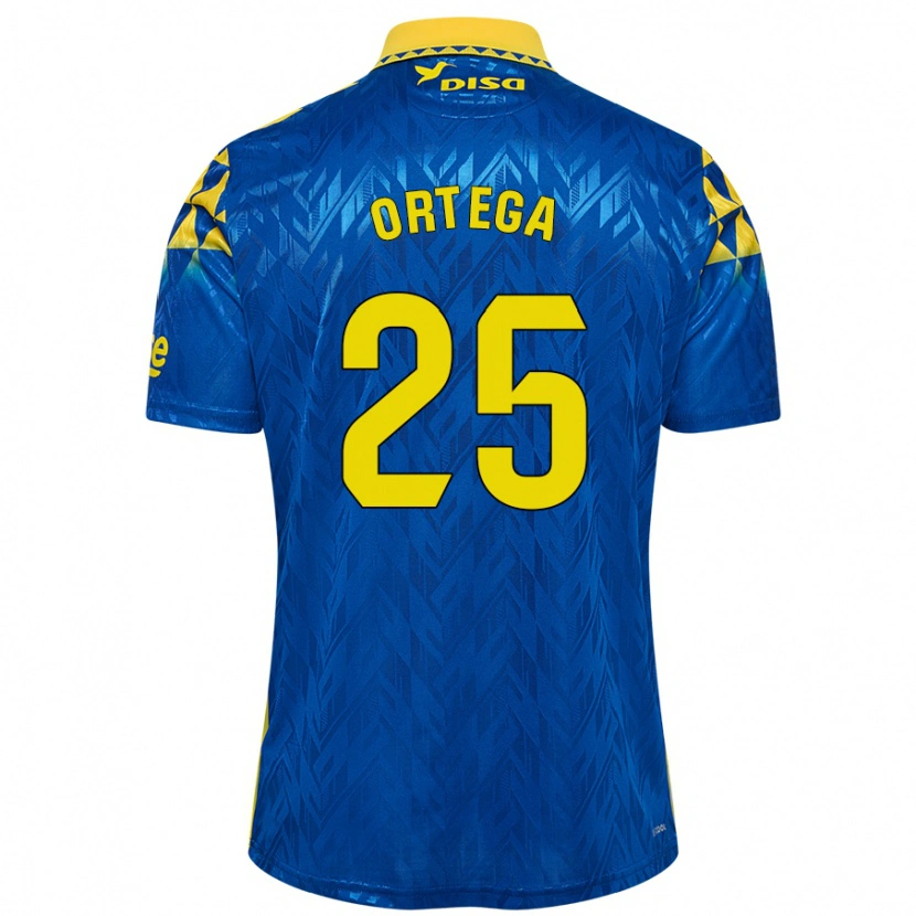 Danxen Niño Camiseta Edián Ortega #25 Azul Amarillo 2ª Equipación 2024/25 La Camisa