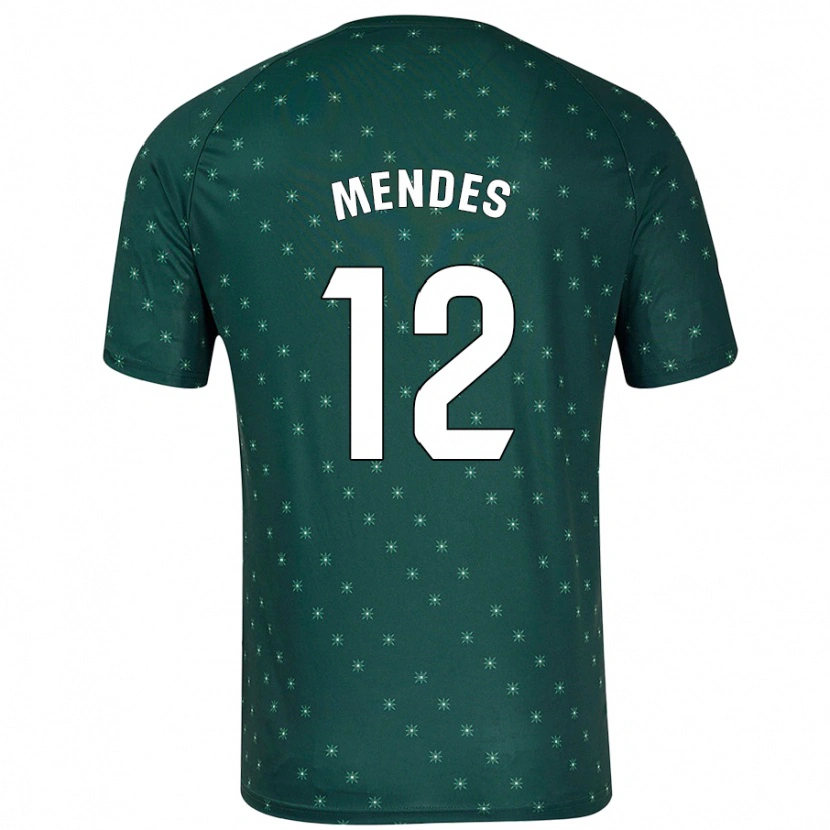 Danxen Niño Camiseta Alex Mendes #12 Verde Oscuro 2ª Equipación 2024/25 La Camisa