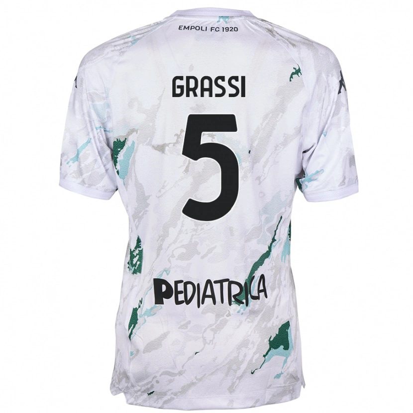 Danxen Niño Camiseta Alberto Grassi #5 Gris 2ª Equipación 2024/25 La Camisa