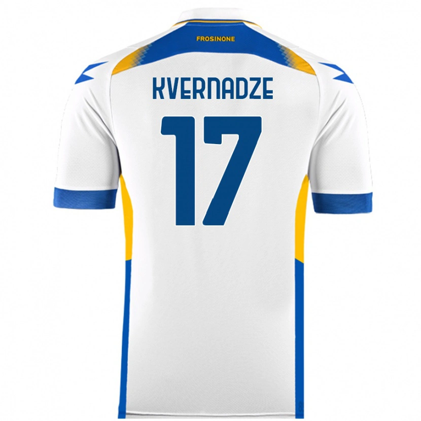 Danxen Niño Camiseta Giorgi Kvernadze #17 Blanco 2ª Equipación 2024/25 La Camisa