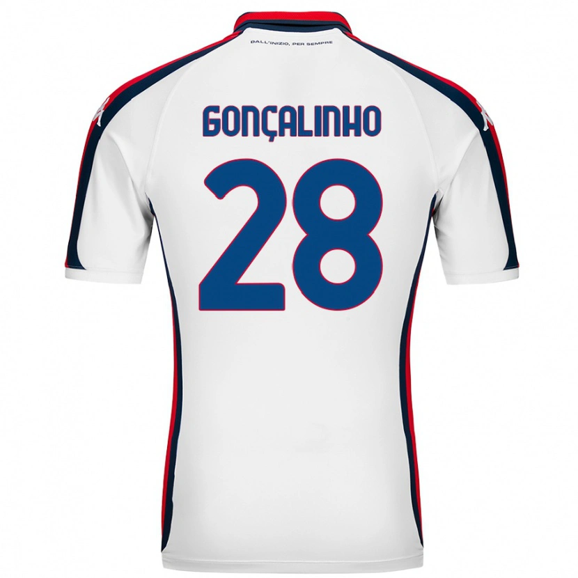 Danxen Niño Camiseta João Gonçalinho #28 Blanco 2ª Equipación 2024/25 La Camisa