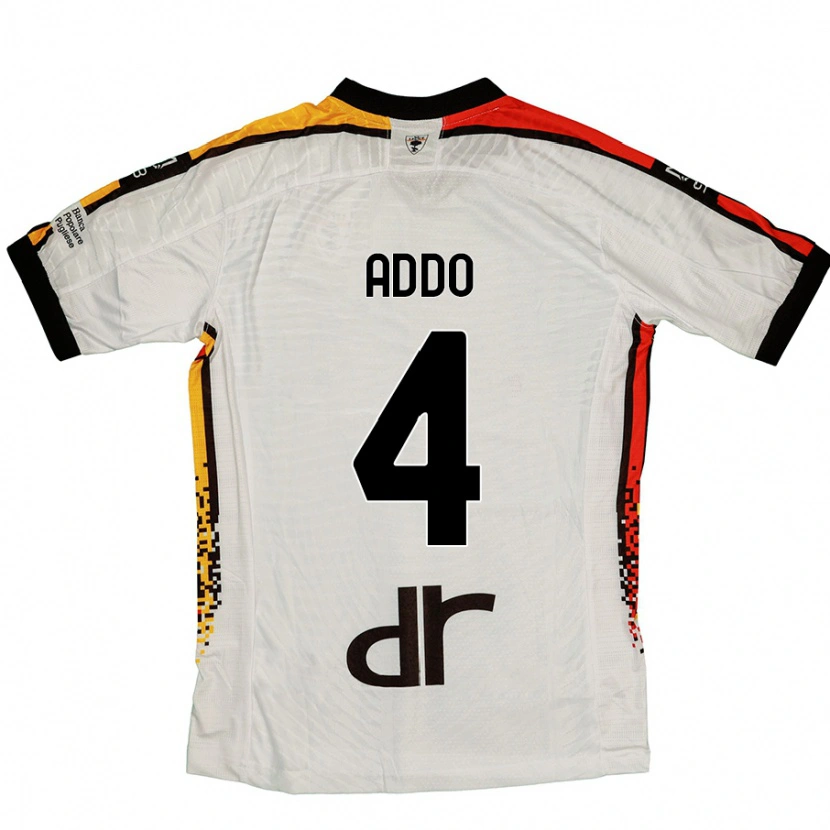 Danxen Niño Camiseta Vernon Addo #4 Blanco Negro 2ª Equipación 2024/25 La Camisa
