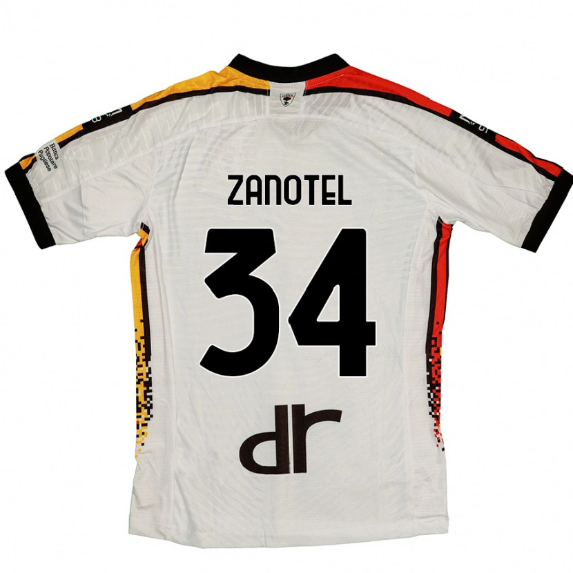 Danxen Niño Camiseta Giovanni Zanotel #34 Blanco Negro 2ª Equipación 2024/25 La Camisa