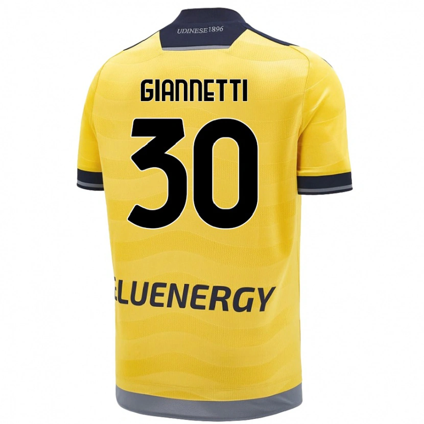 Danxen Niño Camiseta Lautaro Giannetti #30 Dorado 2ª Equipación 2024/25 La Camisa