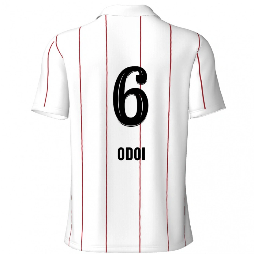 Danxen Niño Camiseta Denis Odoi #6 Blanco Negro 2ª Equipación 2024/25 La Camisa