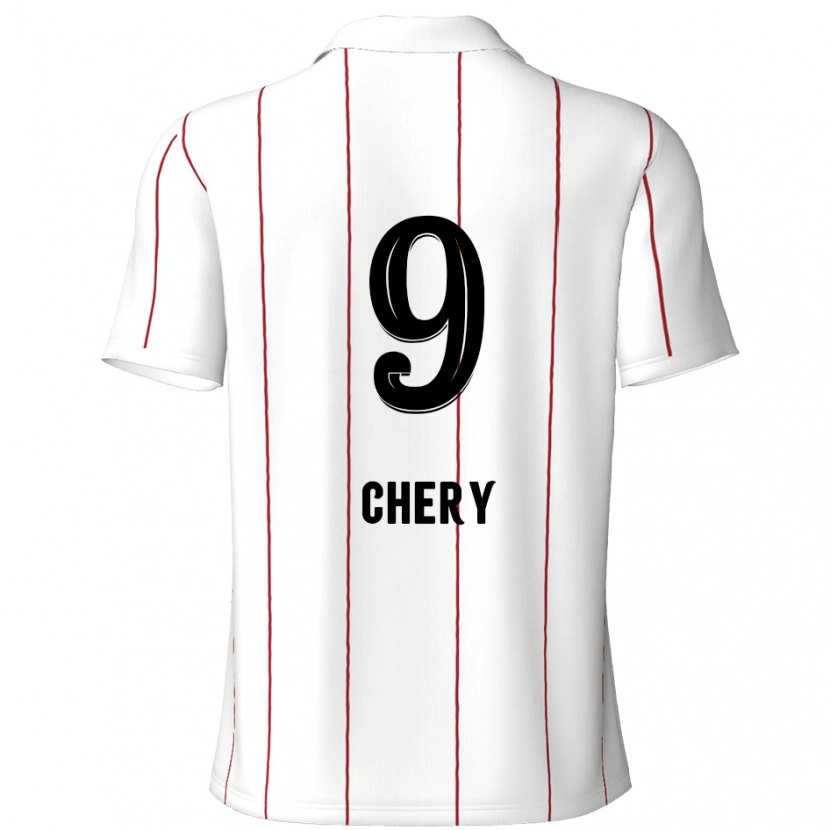 Danxen Niño Camiseta Tjaronn Chery #9 Blanco Negro 2ª Equipación 2024/25 La Camisa
