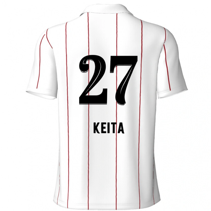 Danxen Niño Camiseta Mandela Keita #27 Blanco Negro 2ª Equipación 2024/25 La Camisa