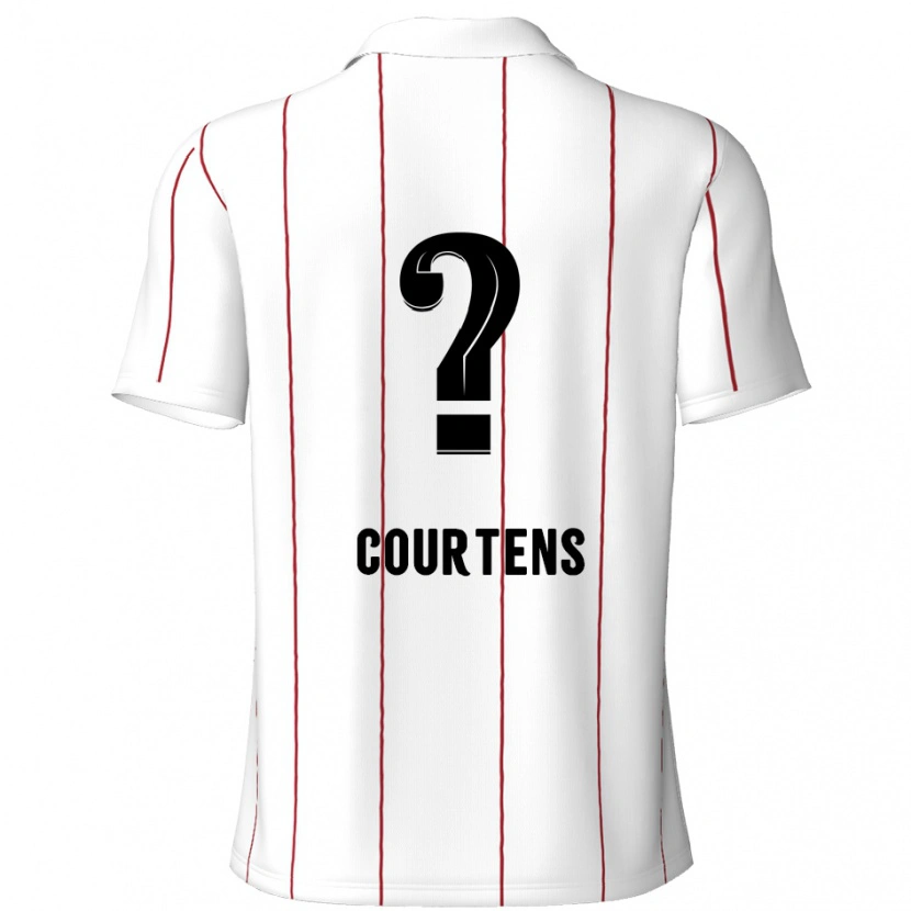 Danxen Niño Camiseta Nolhan Courtens #0 Blanco Negro 2ª Equipación 2024/25 La Camisa