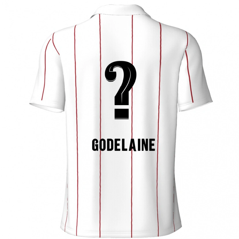 Danxen Niño Camiseta Jeff Godelaine #0 Blanco Negro 2ª Equipación 2024/25 La Camisa