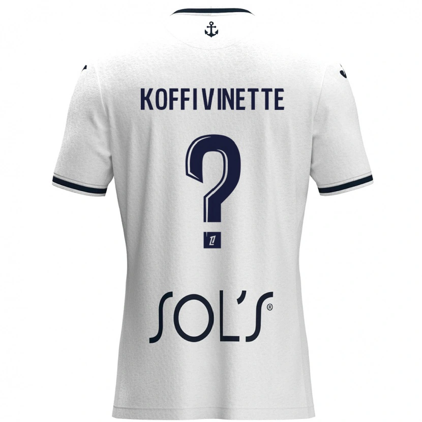 Danxen Niño Camiseta Enzo Koffi Vinette #0 Blanco Azul Oscuro 2ª Equipación 2024/25 La Camisa
