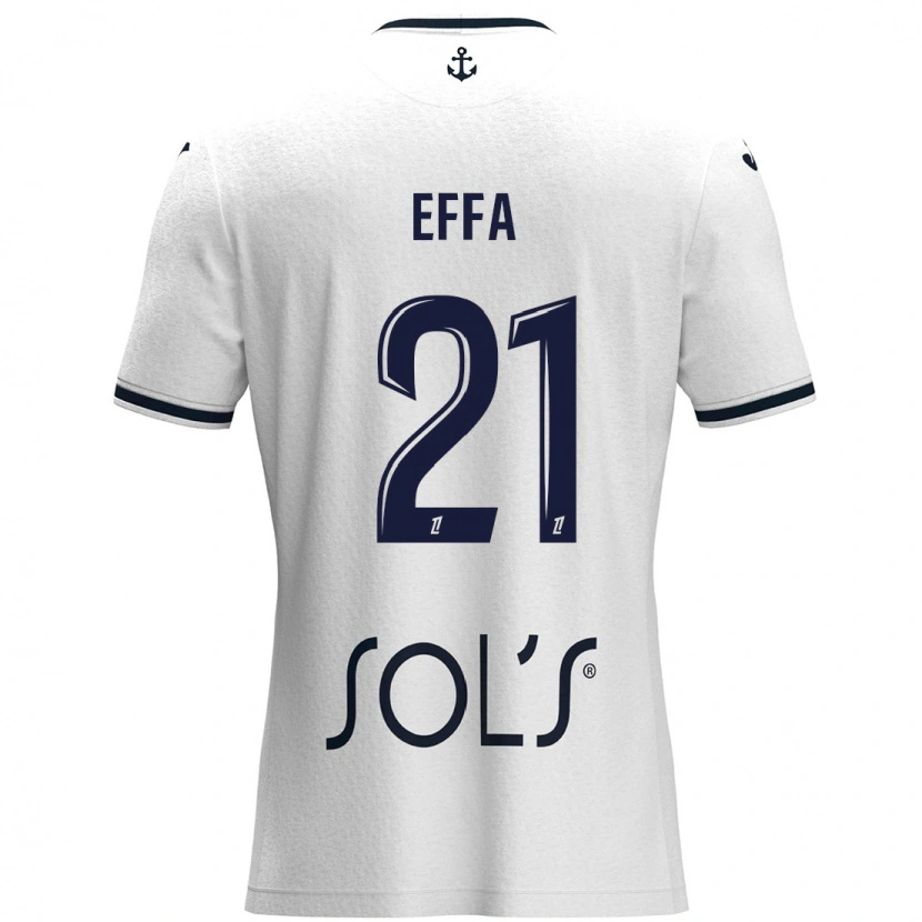 Danxen Niño Camiseta Chancelle Effa Effa #21 Blanco Azul Oscuro 2ª Equipación 2024/25 La Camisa