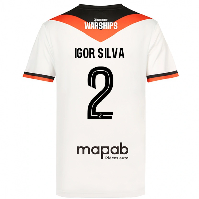 Danxen Niño Camiseta Igor Silva #2 Blanco 2ª Equipación 2024/25 La Camisa