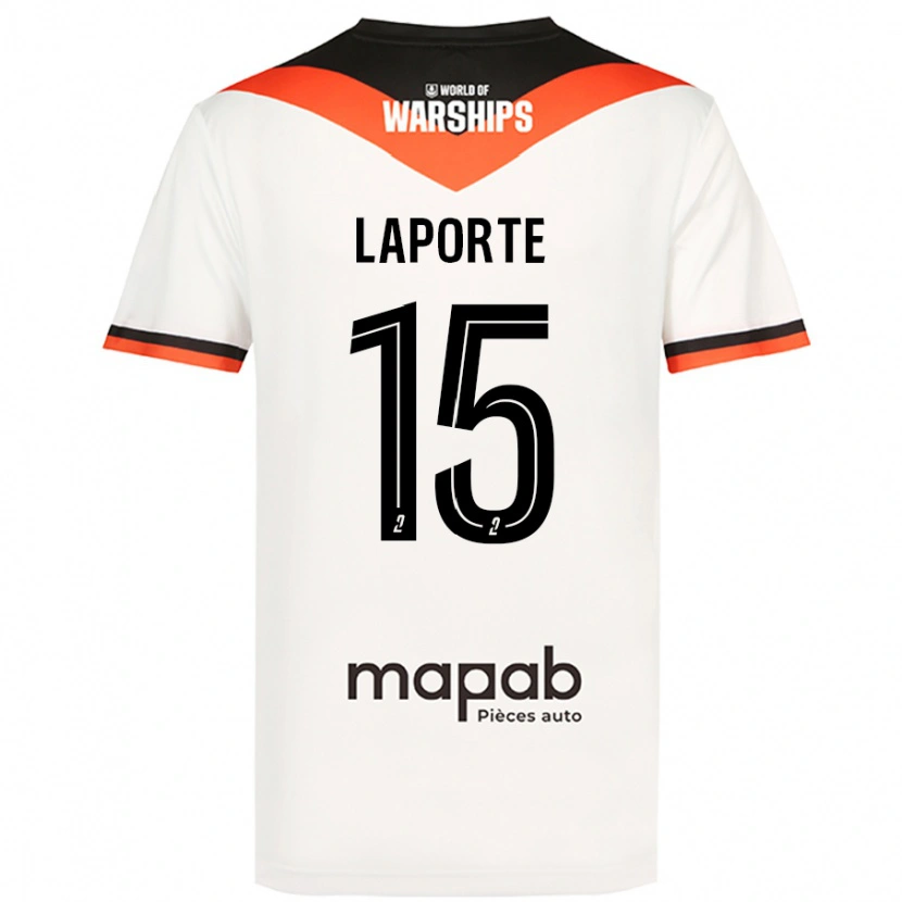Danxen Niño Camiseta Julien Laporte #15 Blanco 2ª Equipación 2024/25 La Camisa