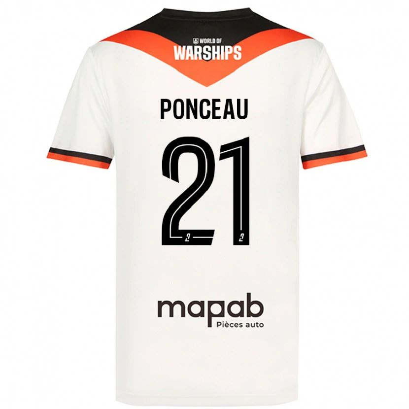 Danxen Niño Camiseta Julien Ponceau #21 Blanco 2ª Equipación 2024/25 La Camisa