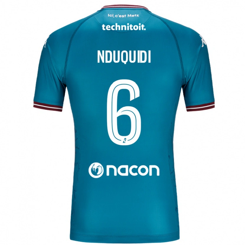 Danxen Niño Camiseta Joseph Nduquidi #6 Azul Petróleo 2ª Equipación 2024/25 La Camisa