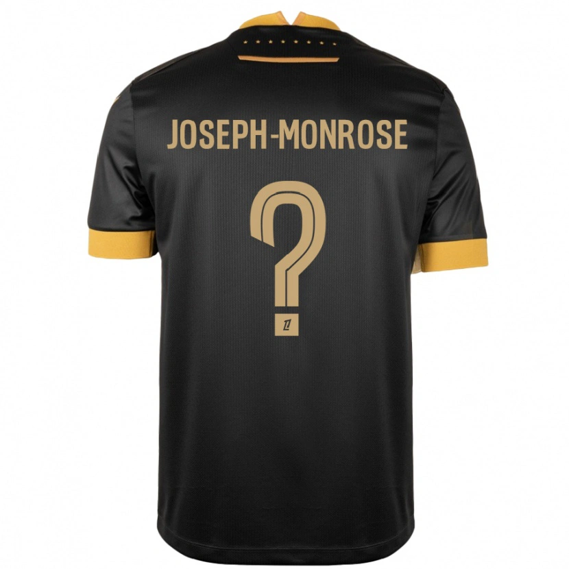 Danxen Niño Camiseta Florian Joseph-Monrose #0 Negro Marrón 2ª Equipación 2024/25 La Camisa