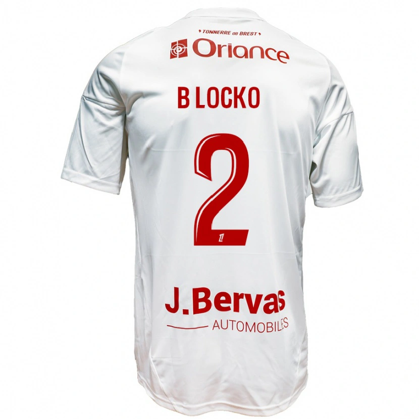 Danxen Niño Camiseta Bradley Locko #2 Blanco Rojo 2ª Equipación 2024/25 La Camisa