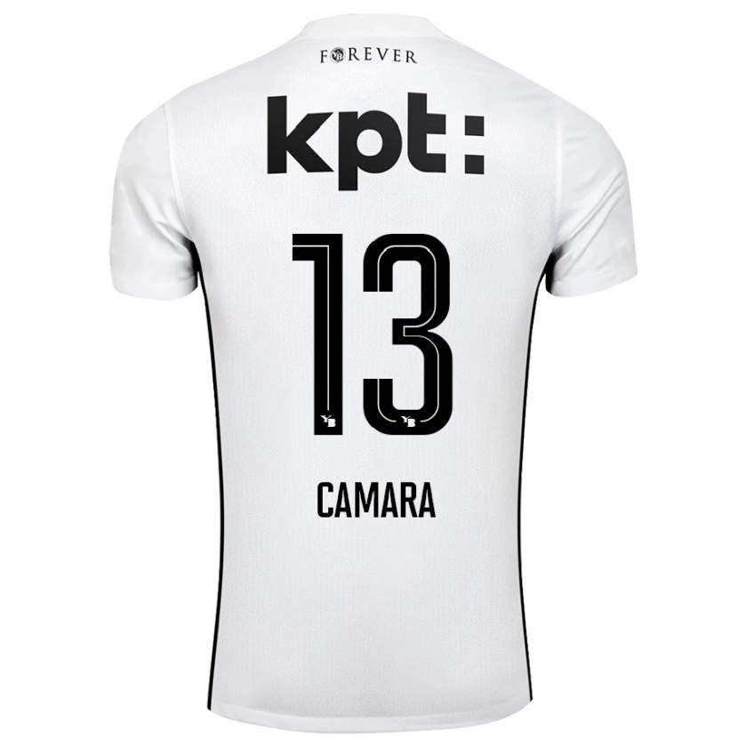 Danxen Niño Camiseta Mohamed Camara #13 Blanco Negro 2ª Equipación 2024/25 La Camisa