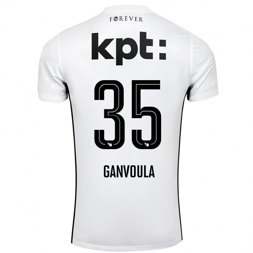 Danxen Niño Camiseta Silvere Ganvoula #35 Blanco Negro 2ª Equipación 2024/25 La Camisa