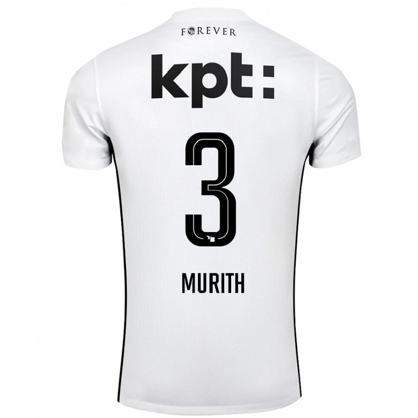 Danxen Niño Camiseta Tom Murith #3 Blanco Negro 2ª Equipación 2024/25 La Camisa