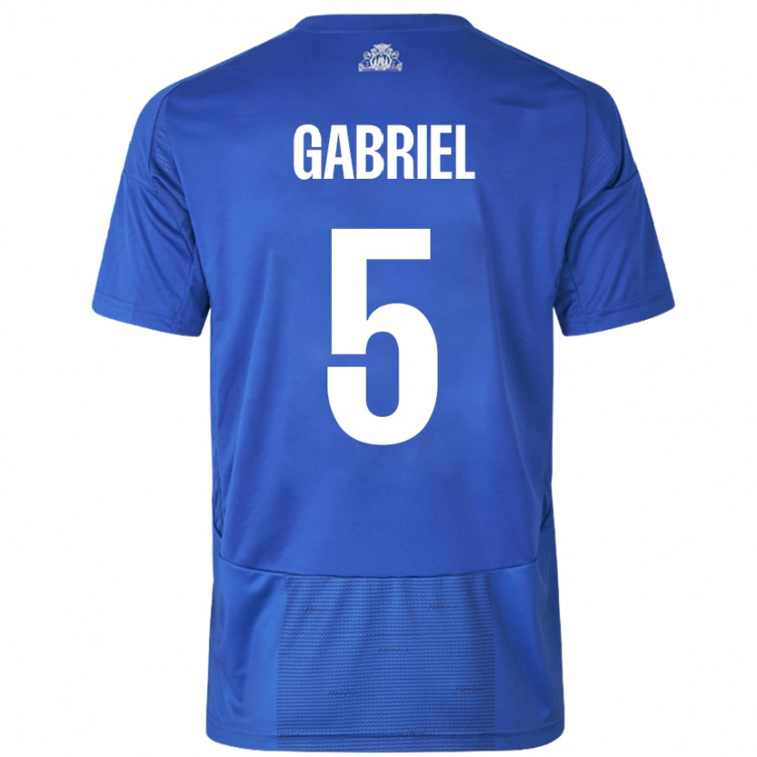 Danxen Niño Camiseta Gabriel Pereira #5 Blanco Azul 2ª Equipación 2024/25 La Camisa