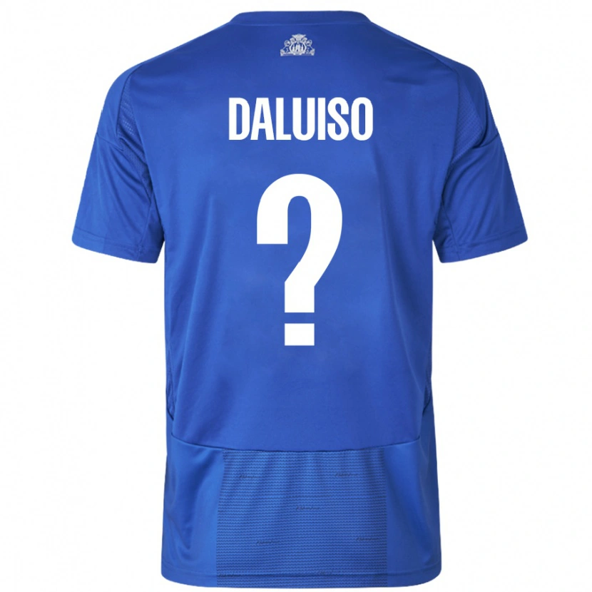 Danxen Niño Camiseta Christoffer Daluiso #0 Blanco Azul 2ª Equipación 2024/25 La Camisa