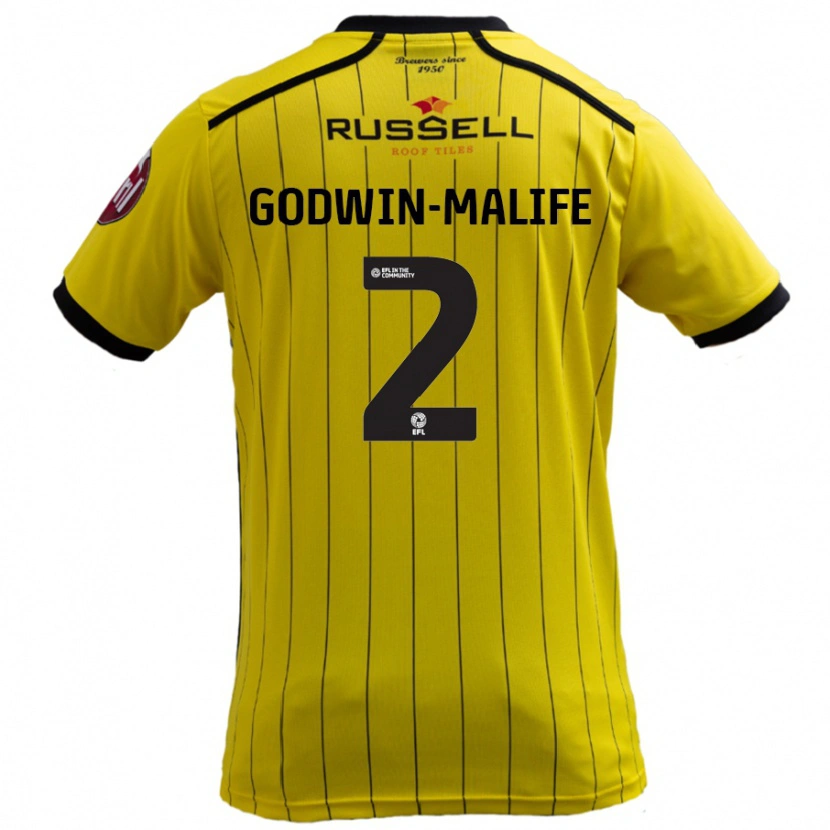 Danxen Hombre Camiseta Udoka Godwin-Malife #2 Amarillo 1ª Equipación 2024/25 La Camisa