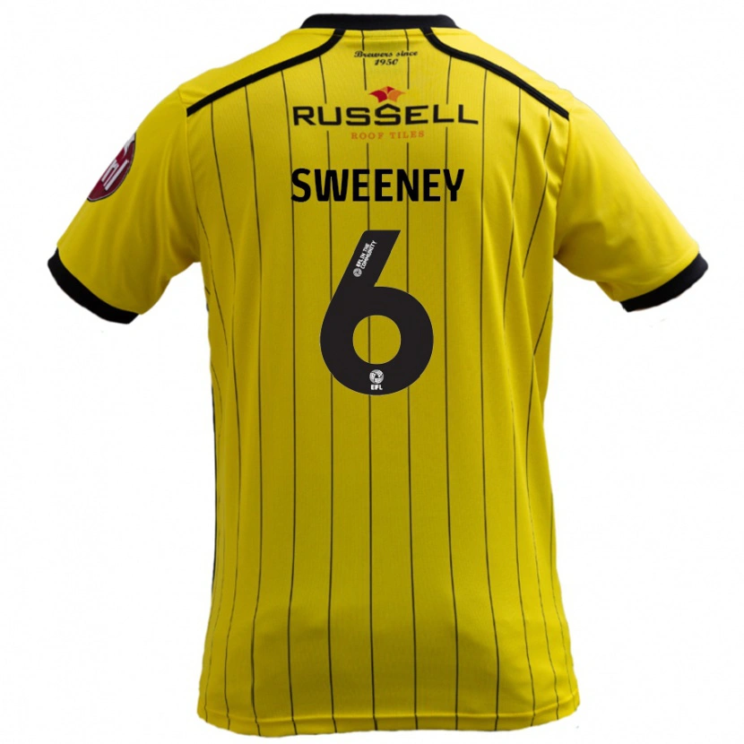 Danxen Hombre Camiseta Ryan Sweeney #6 Amarillo 1ª Equipación 2024/25 La Camisa