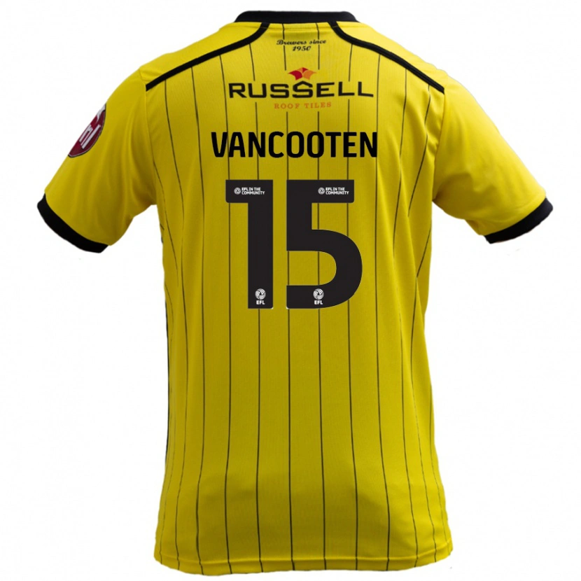 Danxen Hombre Camiseta Terence Vancooten #15 Amarillo 1ª Equipación 2024/25 La Camisa