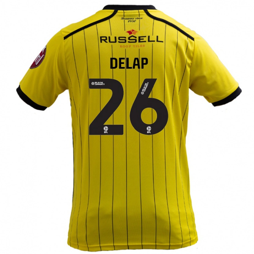 Danxen Hombre Camiseta Finn Delap #26 Amarillo 1ª Equipación 2024/25 La Camisa
