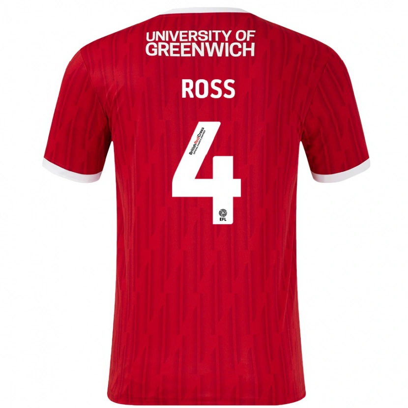 Danxen Hombre Camiseta Mia Ross #4 Rojo Blanco 1ª Equipación 2024/25 La Camisa